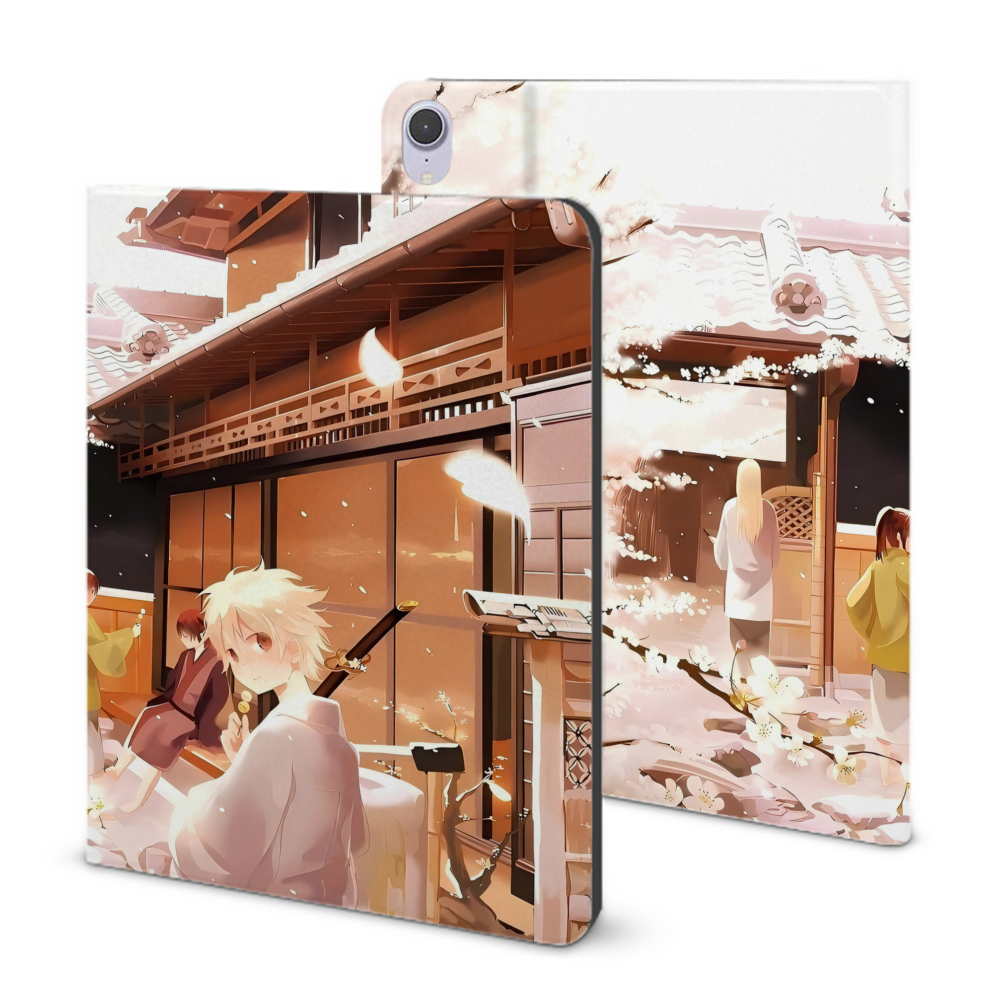 ぎんたま 坂田銀時（さかたぎんとき） 神楽 志村新八（しむら しんぱち） GINTAMA Sakata Gintoki Kagura Shimura Shinpachi IPad ケース ブック型 PUレザー TPU 耐衝撃 軽量 薄型 ペン収納なし 全面保護 IPad 各モデル対応